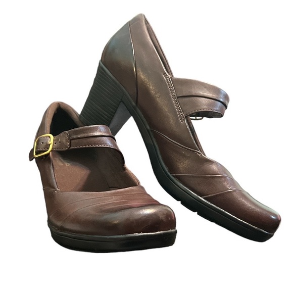 Clarks Bendables Artisan Scheme Day Mary Jane Leather Pump Brown Sz: 11M - Picture 3 of 15